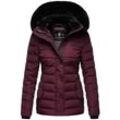 Steppjacke NAVAHOO "Milianaa" Gr. M (38), lila (aubergine) Damen Jacken Edle Winterjacke mit weicher Kunstfell-Kapuze