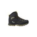 Trekkingschuh JACK WOLFSKIN "FORCE CREST TEXAPORE MID M" Gr. UK 10,5 - EU 45, Normalschaft, schwarz (schwarz, burlygelbxt) Schuhe