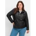 Bikerjacke in Lederoptik, schwarz, Gr.40