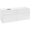 Villeroy und Boch Collaro Waschtischunterschrank C04600DH 140 x 54,8 x 50 cm, Waschtisch links, Glossy White