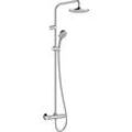 hansgrohe Vernis Blend 200 1jet Showerpipe 26089000 EcoSmart, mit Brausethermostat, chrom