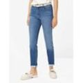 Brax Damen Röhrenjeans Style SHAKIRA USED STONE BLUE, Blau, Gr. 34