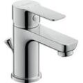 Duravit A.1 Waschtischarmatur A11010001010 S-Size, chrom, Zugstange, Ausladung 95mm, mit Zugstangen-Ablaufgarnitur