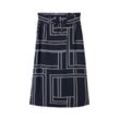 TOM TAILOR Damen Midi Rock mit Print, blau, Print, Gr. 38