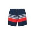 TOM TAILOR Herren Badeshorts mit Streifenmuster, blau, Gestreift, Gr. M