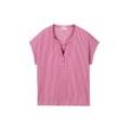 TOM TAILOR Damen Gestreiftes T-Shirt mit Bio-Baumwolle, rosa, Streifenmuster, Gr. M