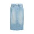 TOM TAILOR DENIM Damen Midi Jeansrock aus recycelter Baumwolle, blau, Uni, Gr. L