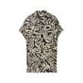 TOM TAILOR Damen Loose Fit Bluse aus Viskose, schwarz, Gemustert, Gr. 34