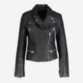 Schwarze Lederjacke