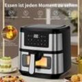 Joeais - euary Heißluftfritteuse 9.7L xxl Airfryer Ohne Öl Heizluft Fritteuse led Touchscreen, 1600,00 w, Airfryer Einstellbare