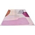 Teppich TOM TAILOR HOME "Shapes - TWO", lila (beere), B:160cm H:5mm L:230cm, Polyester, Teppiche, Kurzflor, bedruckt, modernes Design