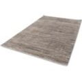 Teppich ASTRA "Gravina 225", silber (silberfarben), B:200cm H:7mm L:290cm, Viskose, Teppiche, eleganter seidiger Flor, Viskoseteppich, Hoch-Tief-Struktur