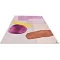 Teppich TOM TAILOR HOME "Shapes - THREE", lila (beere), B:140cm H:5mm L:200cm, Polyester, Teppiche, Kurzflor, bedruckt, modernes Design