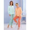 Schlafanzug WÄSCHEPUR Gr. 40/42, bunt (kalkmint + papaya) Damen Homewear-Sets