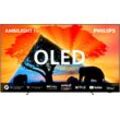 PHILIPS OLED-Fernseher, F (A-G), Fernseher, grau (metallrahmen), 48