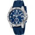 Chronograph ROBERTO CAVALLI "Uomo Sport III" Armbanduhren blau (dunkelblau-dunkelblau) Herren Quarzuhr, Armbanduhr, Herrenuhr, Silikonarmband, analog, Tag