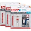 Tesa - Verstellbarer Klebenagel für Tapeten und Putz 2 kg im 3er Pack - Höhenverstellbarer, selbstklebender Wandnagel - Bis zu 2 kg Halteleistung pro