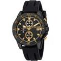 Chronograph ROBERTO CAVALLI "Uomo Sport III" Armbanduhren schwarz (schwarz, schwarz) Herren Quarzuhr, Armbanduhr, Herrenuhr, Silikonarmband, analog, Tag