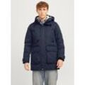 Parka JACK & JONES "JJEPOLAR PARKA SN" Gr. M, blau (schwarz navy), Herren, Web, Obermaterial: 100% Polyester, unifarben, Jacken