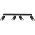 Deckenstrahler Metall GU10 verstellbar Schwarz 4-flammig länglich Modern Spot Lampe Decke