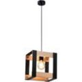 Pendelleuchte Holz Esstisch 1 Flammig - Hängelampe Schwarz Metall E27 Fassung Industrial Vintage Pendellampe Retro Esszimmerlampe Hängend für