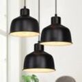 Pendelleuchte Esstisch Hängelampe Vintage - Industrial Hängeleuchte Schwarz Esstischlampe E27 Retro Metall Küchenlampe 3 Flammig Pendellampe für