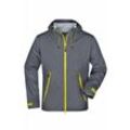 Ultraleichte Softshelljacke Herren JN1098 Gr. 2XL iron-grey/yellow - James&nicholson