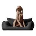 Tierlando NEMO Hundebett Hundesofa S M L Hundekorb Katzenbett 65 80 100cm schwarz/ graphit 65 cm, 20 cm, 50 cm