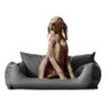 Tierlando NEMO Hundebett Hundesofa S M L Hundekorb Katzenbett 65 80 100cm grau/ grau 65 cm, 20 cm, 50 cm