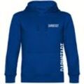 multifanshop Kapuzen Sweatshirt - Darmstadt - Brust & Seite - Druck weiß - Hoodie