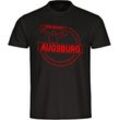 multifanshop® Herren T-Shirt - Augsburg - Meine Fankurve - Druck rot