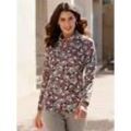 Langarmshirt INSPIRATIONEN "Shirt" Gr. 54, braun (schwarz, rotbraun), Damen, 95% Polyester, 5% Elasthan, gemustert, mehrfarbig, Shirts