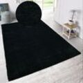 Hochflor-Teppich HOME AFFAIRE "Malin" Teppiche Gr. B: 240cm, 43mm, L: 320cm, schwarz Shaggy in Uni-Farben, einfarbig, leicht glänzend, besonders weich