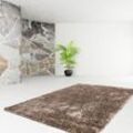 Hochflor-Teppich KAYOOM "Diamond 700", grau (taupe), B:240cm H:45mm L:330cm, Kunstfaser, Teppiche, weiche Microfaser, Langflor, Shaggy, Melange, Wohnzimmer