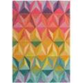 Wollteppich FLAIR RUGS "Reverie", bunt (multi), B:120cm H:10mm L:170cm, Wolle, Teppiche, aus Naturfaser, 100% Wolle, mehrfarbig, geometrisches Muster