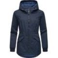 Outdoorjacke RAGWEAR "Dowey A" Gr. L (40), blau (navy) Damen Jacken Wasser- und winddichte Jacke mit Taillenzugband