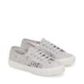 Sneaker SUPERGA "2750 MACRAME", Gr. 37, grau (silbergrau), Textil, sportlich, Schuhe, mit transparenter Spitze