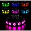 LED-Leuchthalsband für Hunde, wiederaufladbares und wasserdichtes Hundehalsbandlicht, verstellbares Halsband mit 7 Beleuchtungsmodi (Bunt-S)