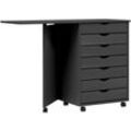 Vidaxl - Rollschrank mit Schreibtisch moss Grau Massivholz Kiefer