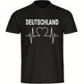 multifanshop Herren T-Shirt - Deutschland - Herzschlag - Druck weiß - Männer