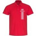 multifanshop® Poloshirt - Deutschland - Streifen - Druck weiß