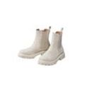 Chelsea-Boots aus Velourslederimitat, natur, Gr.37