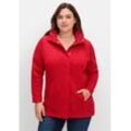 Jacke aus meliertem Strickfleece, rot, Gr.44