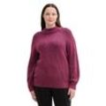 Pullover im Rippstrick, mit Stehkragen, beere, Gr.44