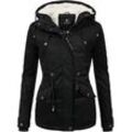 Winterjacke MARIKOO "Manolya" Gr. XXXL (46), schwarz Damen Jacken stylischer Kurzmantel mit weichem Teddyfell-Futter Bestseller