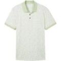 TOM TAILOR Herren Poloshirt mit Allover Print, grün, Gemustert, Gr. XL