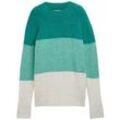 TOM TAILOR DENIM Damen Strickpullover mit Colour Blocking, grün, Colour Blocking, Gr. XXL