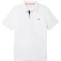 TOM TAILOR Herren Basic Poloshirt, weiß, Uni, Gr. XL