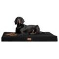 Tierlando ® OSCAR VISCO Orthopädische Hundematratze Kunstleder Velours Hundebett schwarz 1 m, 11 cm, 80 cm