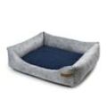 Rexproduct SoftColor luxury dog bed in grau color dunkelblau S